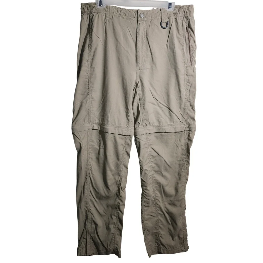 The North Face Mens Convertible Hiking Cargo Pants Khaki Tan Size Large Long